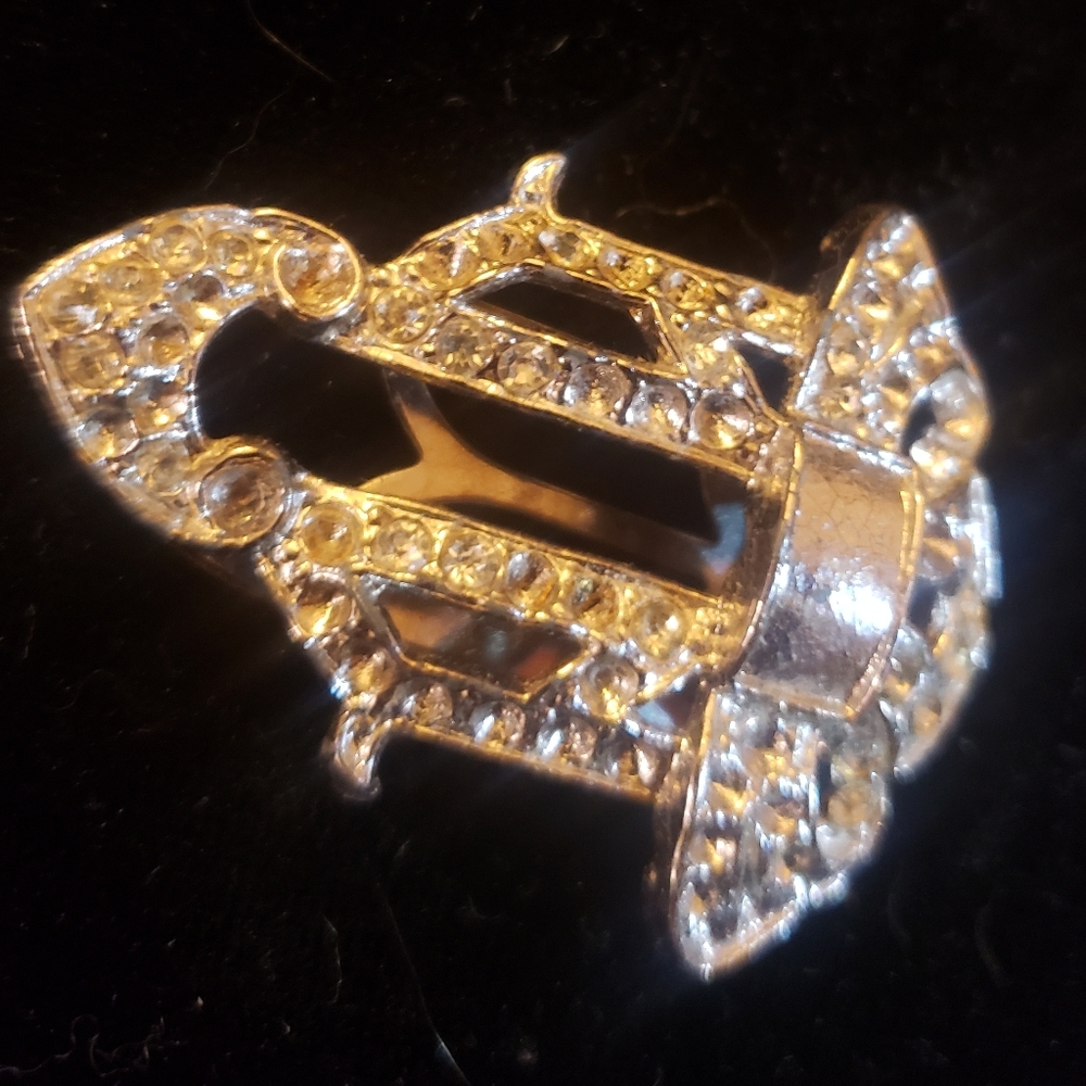 Stunning Vintage Art Deco Rhinestone Dress Clip (c. 1930s) - Picture 2 of 9